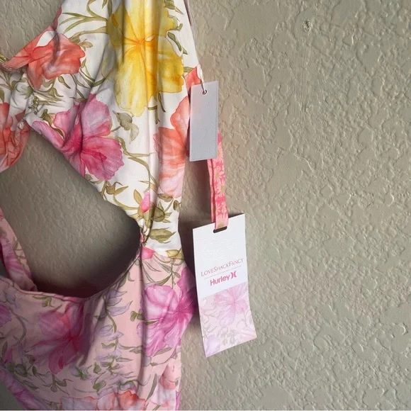 Love Shack Fancy X Hurley Hibiscus Cheeky One Piece Swim Suit Floral Cut… - Picture 15 of 17